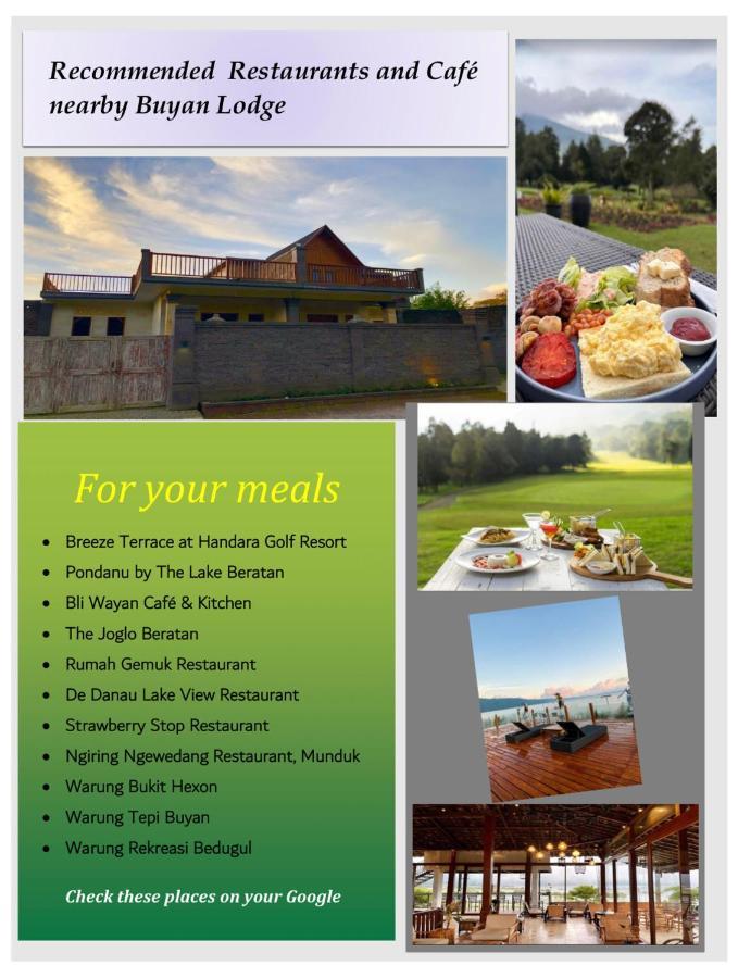 Buyan Lodge Lake View Villa Бедугул Екстериор снимка